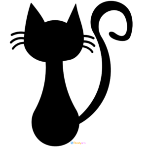 Black Cat Silhouette Clipart WM | Pearly Arts