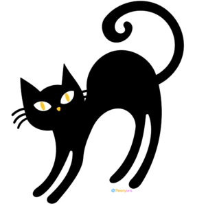 Stretching Black Cat Clipart WN | Pearly Arts