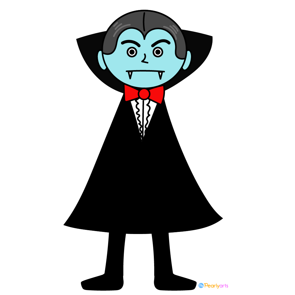 Dracula Clipart with outline WM | Pearly Arts