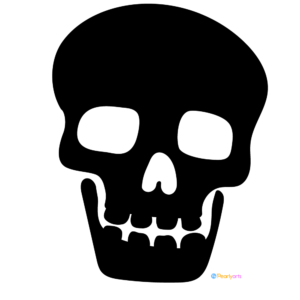 Skull Silhouette Clipart WM | Pearly Arts