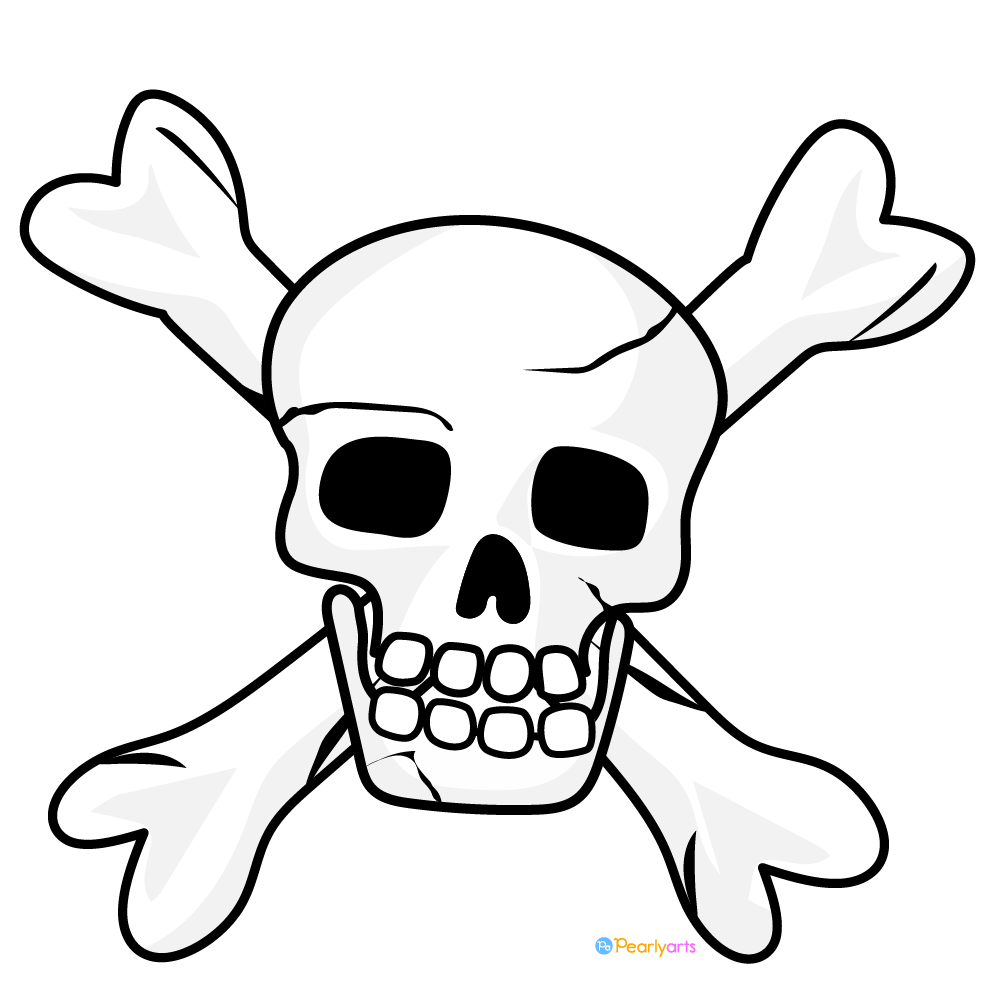 Skull and Crossbones Clipart WM | Pearly Arts