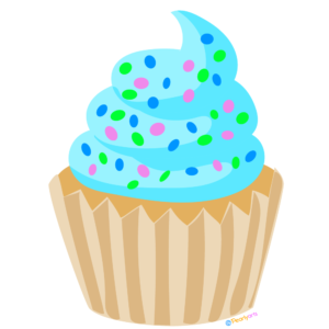 Blue Cupcake Clipart WM free | Pearly Arts