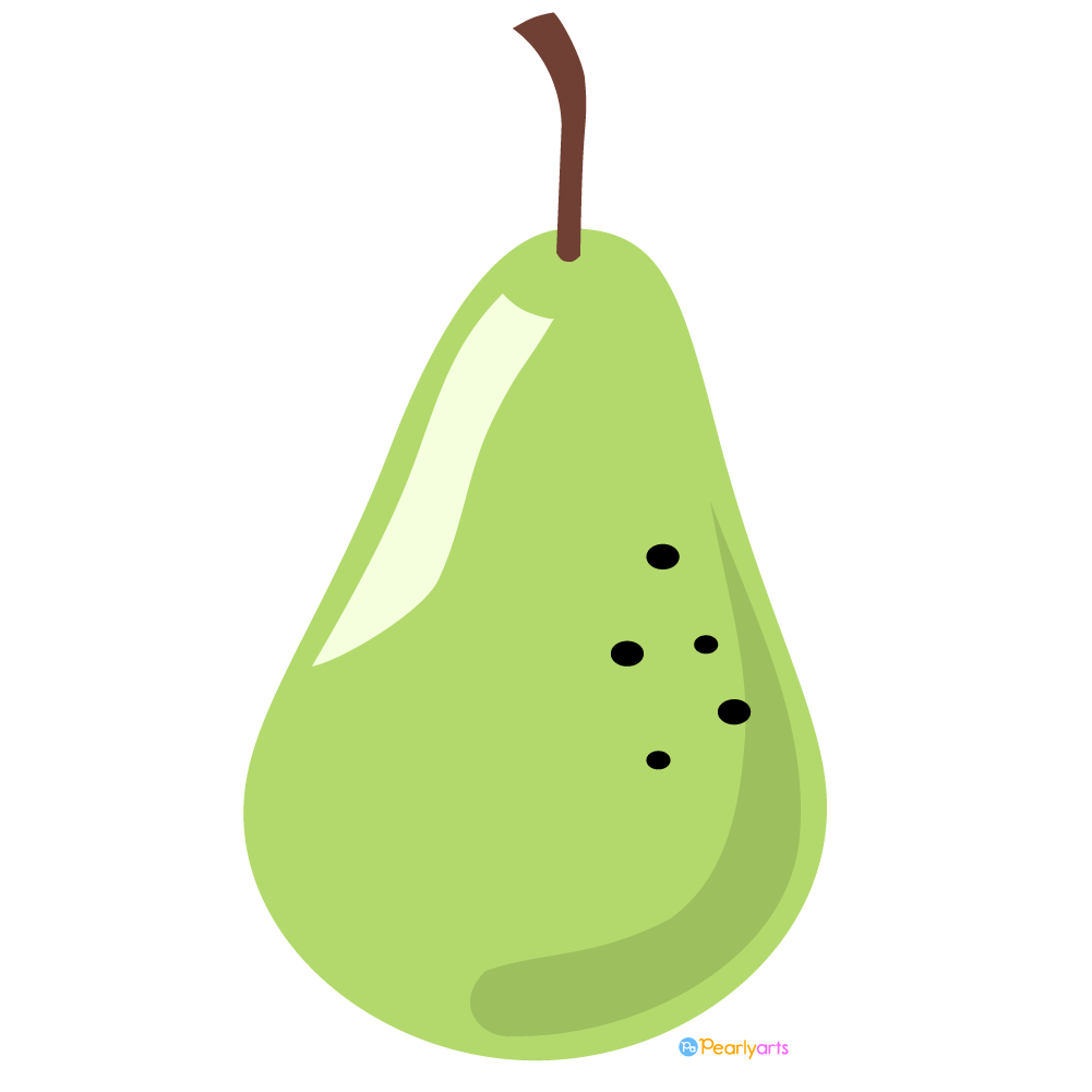 Green Pear Clipart free WM | Pearly Arts