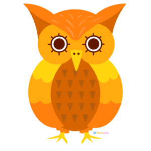Owl Orange Clipart WM free | Pearly Arts