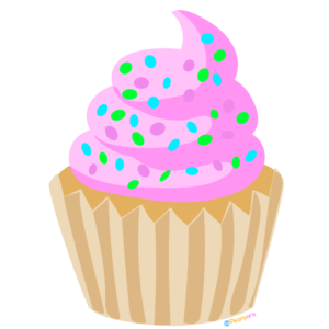 Pink Cupcake Clipart WM free | Pearly Arts