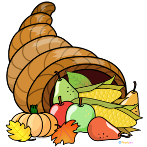 Thanksgiving Cornucopia Clipart WM free | Pearly Arts