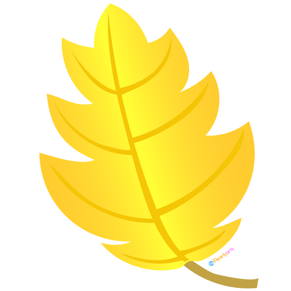 Yellow Leaf Clipart WM free | Pearly Arts