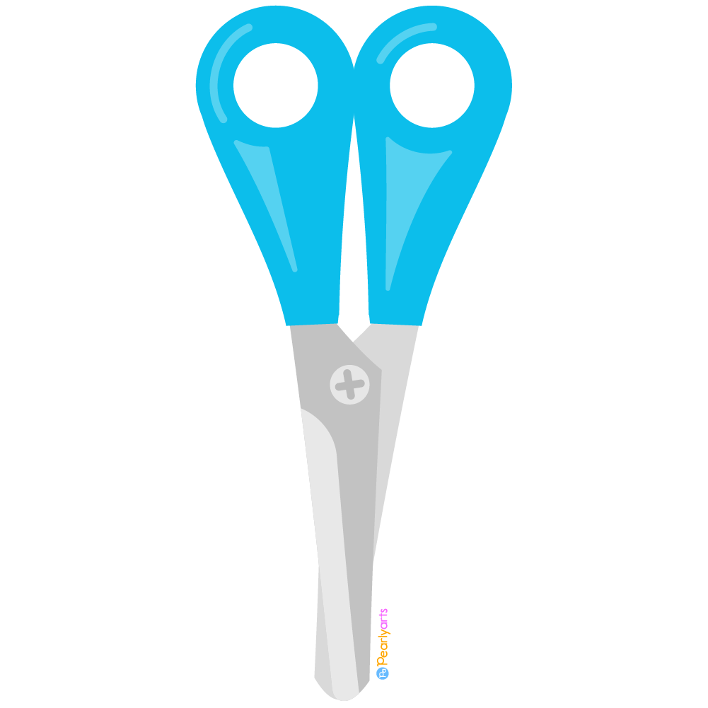 Blue Scissors Clipart WM free | Pearly Arts