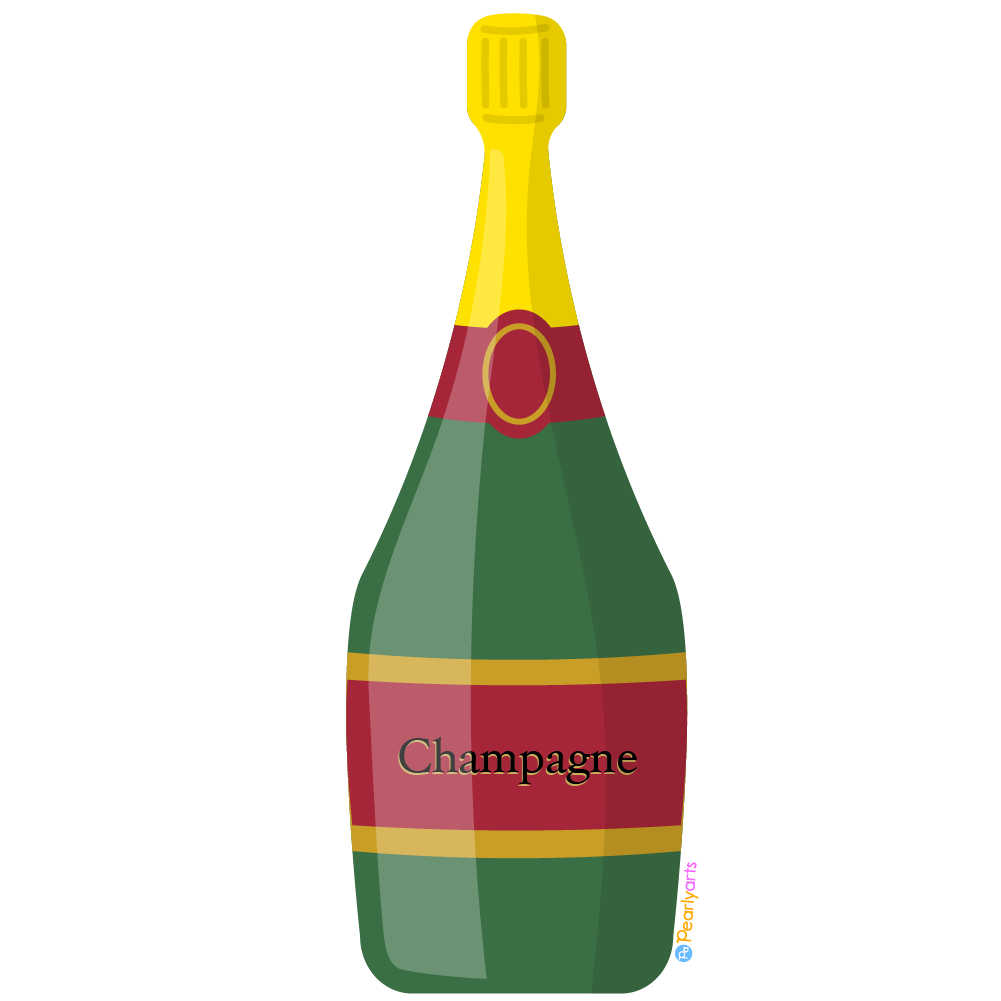 Champagne Bottle Clipart WM free | Pearly Arts