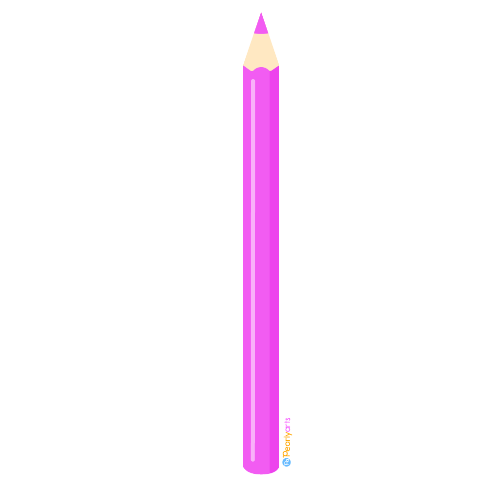 Colored Pencil (Pink) Clipart WM | Pearly Arts