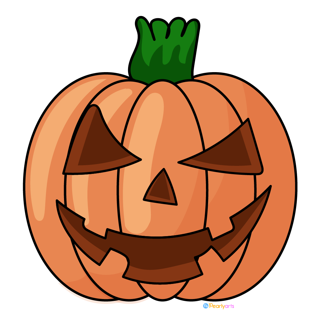 Halloween Pumpkin 1 with outline WM free | Pearly Arts