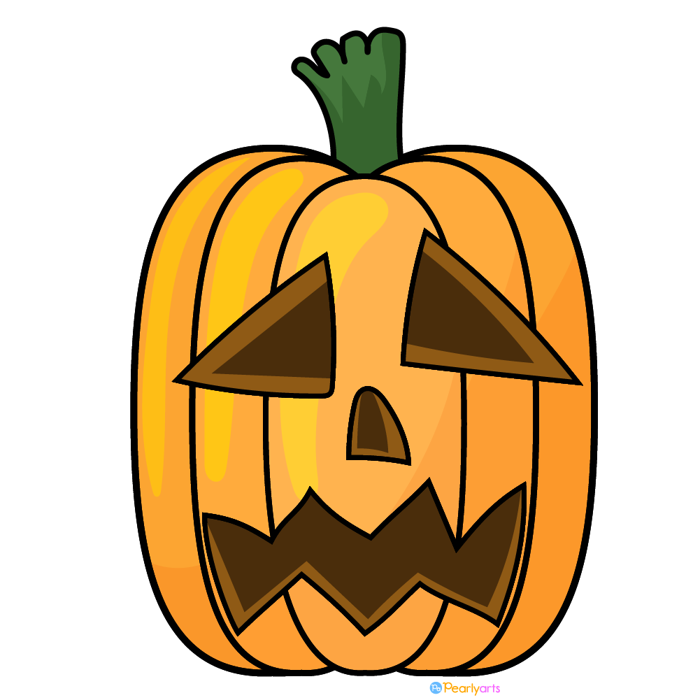 Halloween Pumpkin 2 with outline WM | Pearly Arts