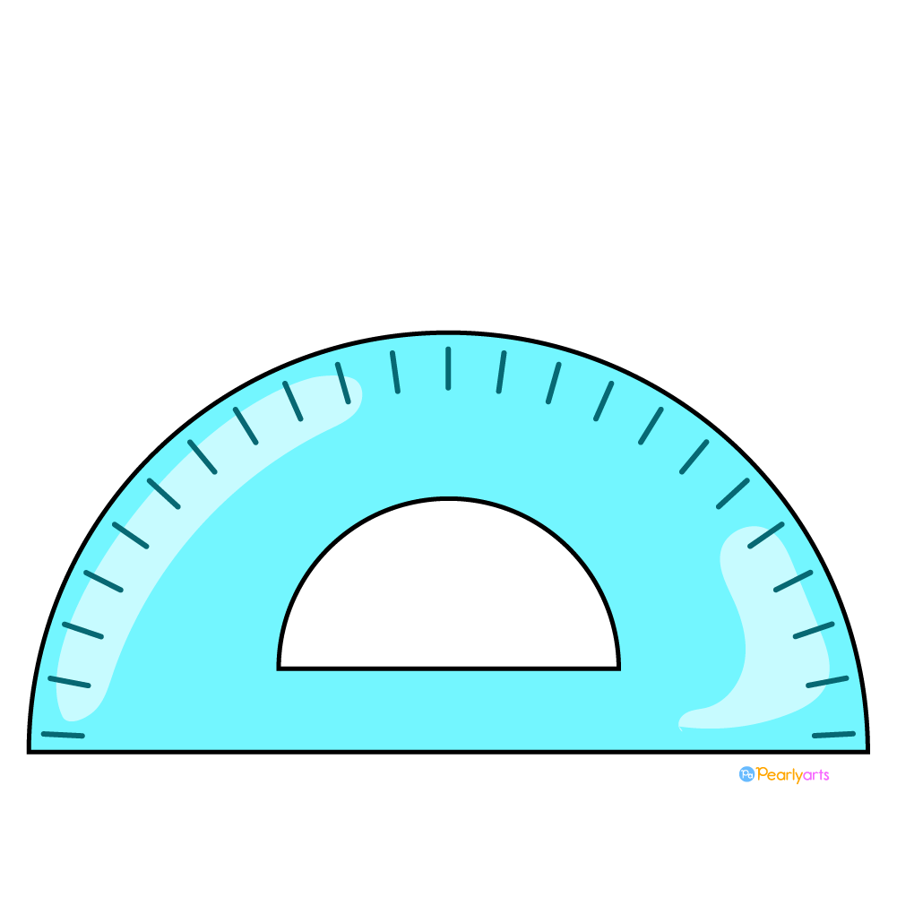 Protractor Clipart with Outline WM free | Pearly Arts