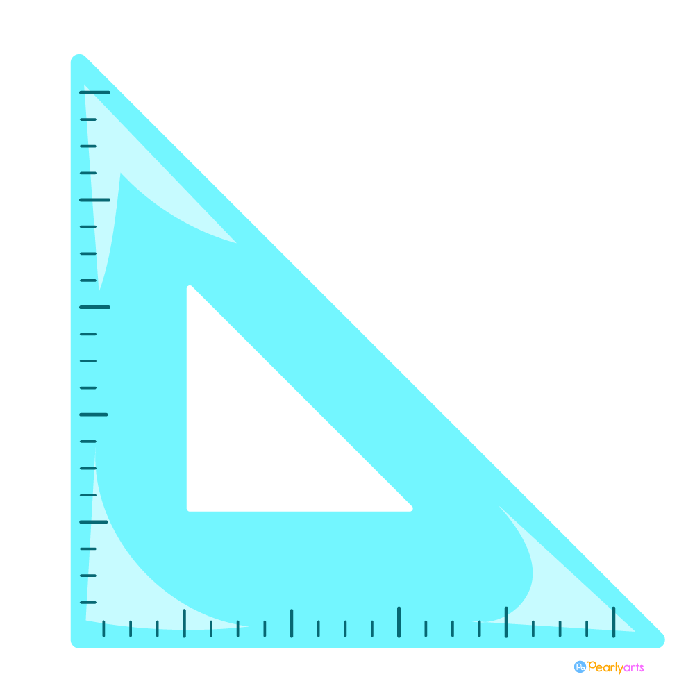 Triangle Ruler 1 Clipart WM | Pearly Arts