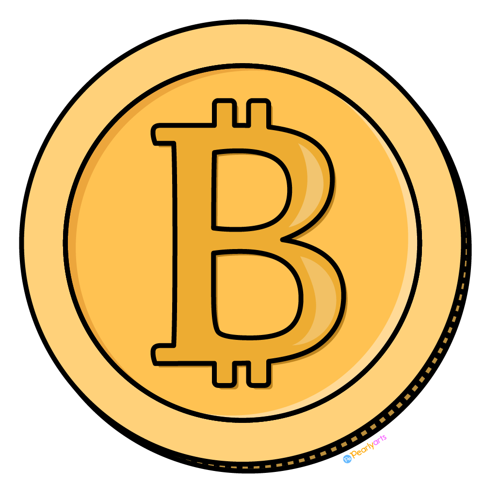 Cryptocurrency Clipart A with outline WM free | Pearly Arts