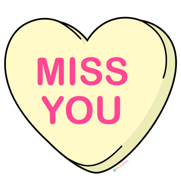 FREE Conversation Hearts Miss you Clipart | Pearly Arts