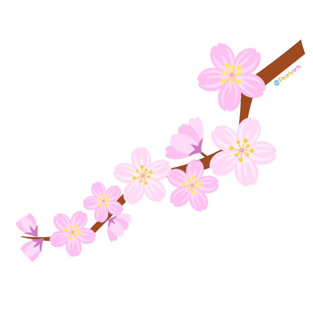 FREE Cherry Blossom Flower Clipart | Pearly Arts