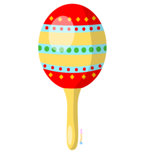 Free Maraca Clipart WM | Pearly Arts | Royalty-free, 1000 by 1000, PNG, transparent background