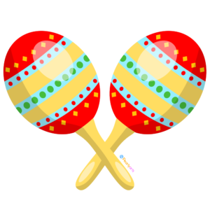 Free Maracas Clipart WM | Pearly Arts | Royalty-free, 1000 by 1000, PNG, transparent background