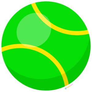 Free Tennis Ball Clipart WM | Pearly Arts | Royalty-free, 1000 by 1000, PNG, transparent background