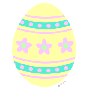 Free Yellow Easter Egg Clipart WM | Pearly Arts | Royalty-free, 1000 by 1000, PNG, transparent background