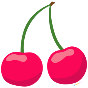 Free Cherry Clipart WM | Pearly Arts | Royalty-free, 1000 by 1000, PNG, transparent background
