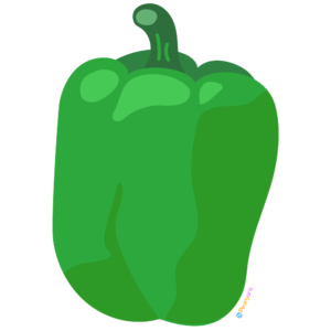 Free Green Pepper Clipart WM | Pearly Arts | Royalty-free, 1000 by 1000, PNG, transparent background