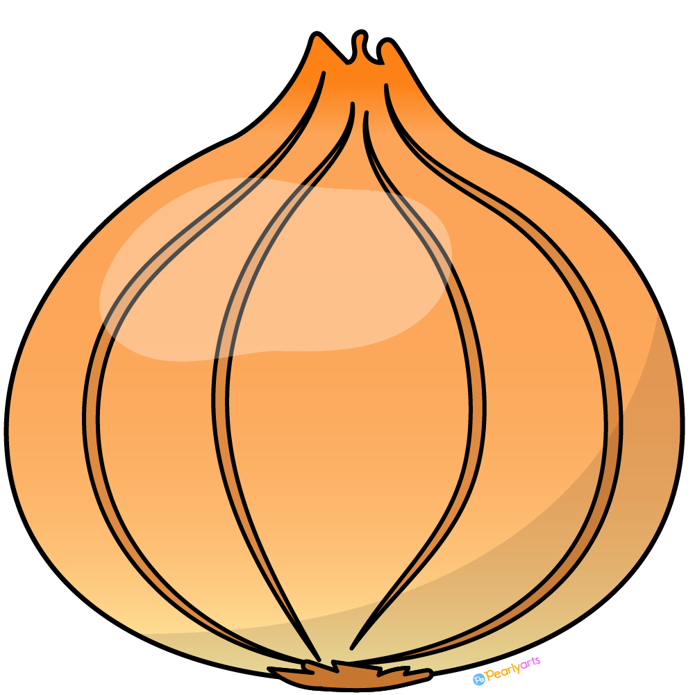 Free Onion Clipart with outline WM  | Pearly Arts | Royalty-free, 1000 by 1000, PNG, transparent background
