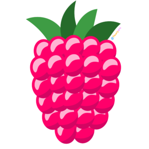 Free Raspberry Clipart WM | Pearly Arts | Royalty-free, 1000 by 1000, PNG, transparent background
