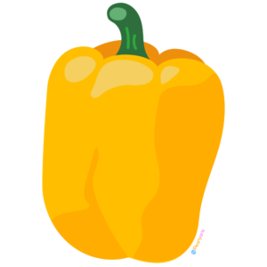 Free Yellow Pepper Clipart WM | Pearly Arts | Royalty-free, 1000 by 1000, PNG, transparent background