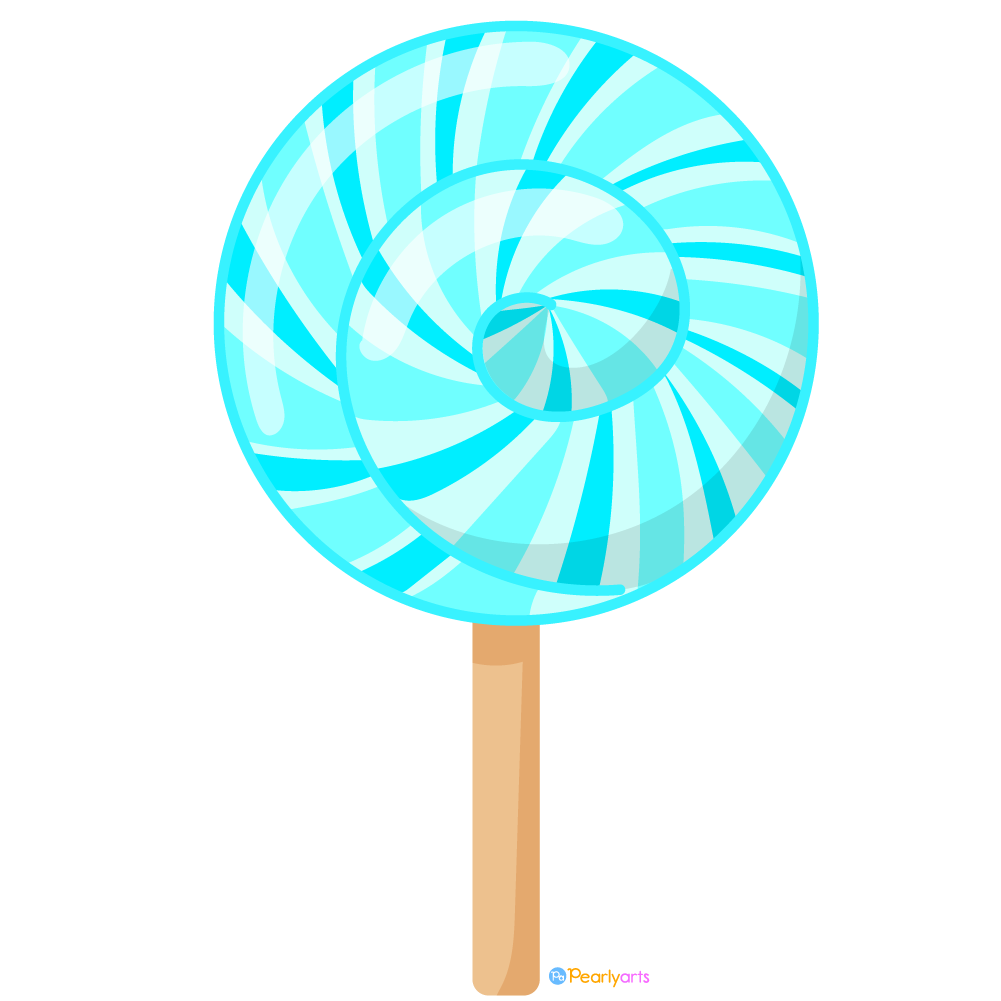 FREE Blue Lollipop Clipart WM | Pearly Arts | Royalty-free, 1000 by 1000, PNG, transparent background