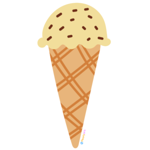Free Chocolate Chip Ice Cream Clipart WM | Pearly Arts | Royalty-free, 1000 by 1000, PNG, transparent background