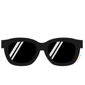 FREE Black Sunglasses Clipart WM | Pearly Arts | Royalty-free, 1000 by 1000, PNG, transparent background