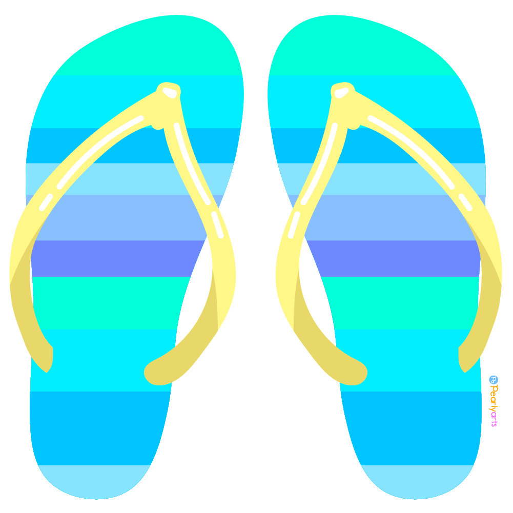 FREE Blue Striped Flip-Flops Clipart | Pearly Arts