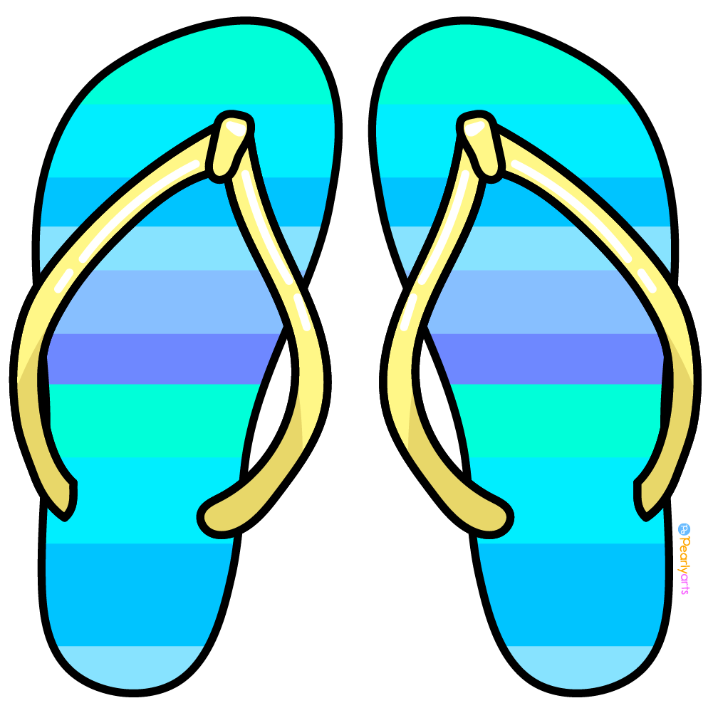 FREE Blue Striped Flip-Flops Clipart | Pearly Arts