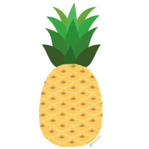 FREE Pineapple Clipart WM | Pearly Arts | Royalty-free, 1000 by 1000, PNG, transparent background