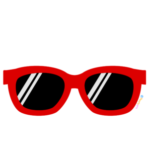 FREE Red Sunglasses Clipart WM | Pearly Arts | Royalty-free, 1000 by 1000, PNG, transparent background