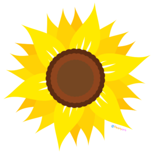 FREE Sunflower Clipart WM | Pearly Arts | Royalty-free, 1000 by 1000, PNG, transparent background