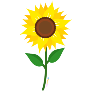 FREE Sunflower Stem Clipart WM | Pearly Arts | Royalty-free, 1000 by 1000, PNG, transparent background