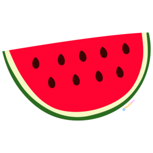 FREE Watermelon Slice Clipart WM  | Royalty-free, 1000 by 1000, PNG, transparent background