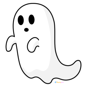 FREE Ghost Clipart 2 WM | Pearly Arts  | Royalty-free, 1000 by 1000, PNG, transparent background