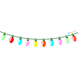 FREE Christmas Lights Clipart WM | Pearly Arts  | Royalty-free, 1000 by 1000, PNG, transparent background
