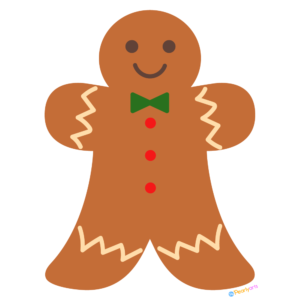 FREE Gingerbread Man Clipart WM | Pearly Arts | Royalty-free, 1000 by 1000, PNG, transparent background