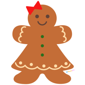 Gingerbread Woman Clipart WM | Pearly Arts | Royalty-free, 1000 by 1000, PNG, transparent background