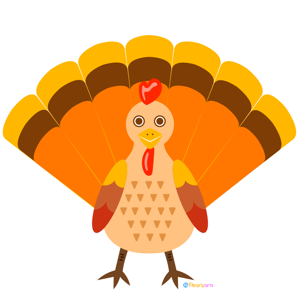 FREE Turkey Clipart | Pearly Arts  | Royalty-free, 1000 by 1000, PNG, transparent background
