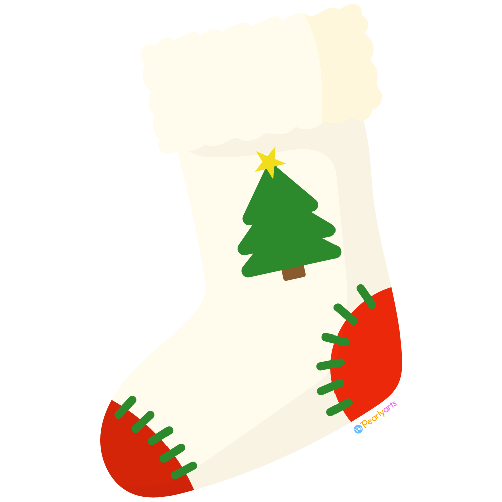 FREE White Christmas Stocking Clipart | Pearly Arts