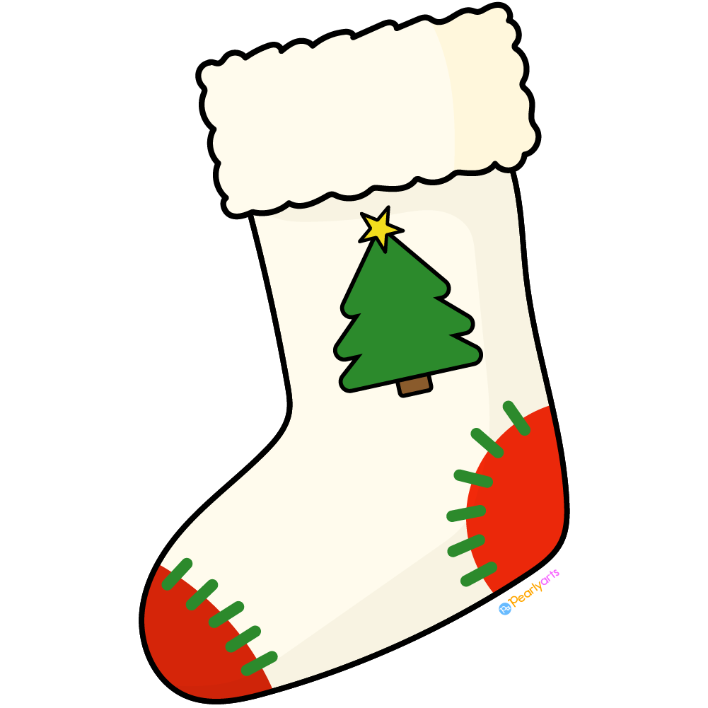 FREE White Christmas Stocking Clipart | Pearly Arts