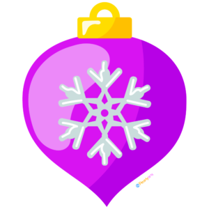 FREE Purple Christmas Ornament Clipart WM | Pearly Arts | Royalty-free, 1000 by 1000, PNG, transparent background