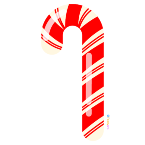 FREE Red Candy Cane Clipart WM  | Pearly Arts  | Royalty-free, 1000 by 1000, PNG, transparent background