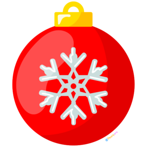 FREE Red Christmas Ornament Clipart WM | Pearly Arts | Royalty-free, 1000 by 1000, PNG, transparent background